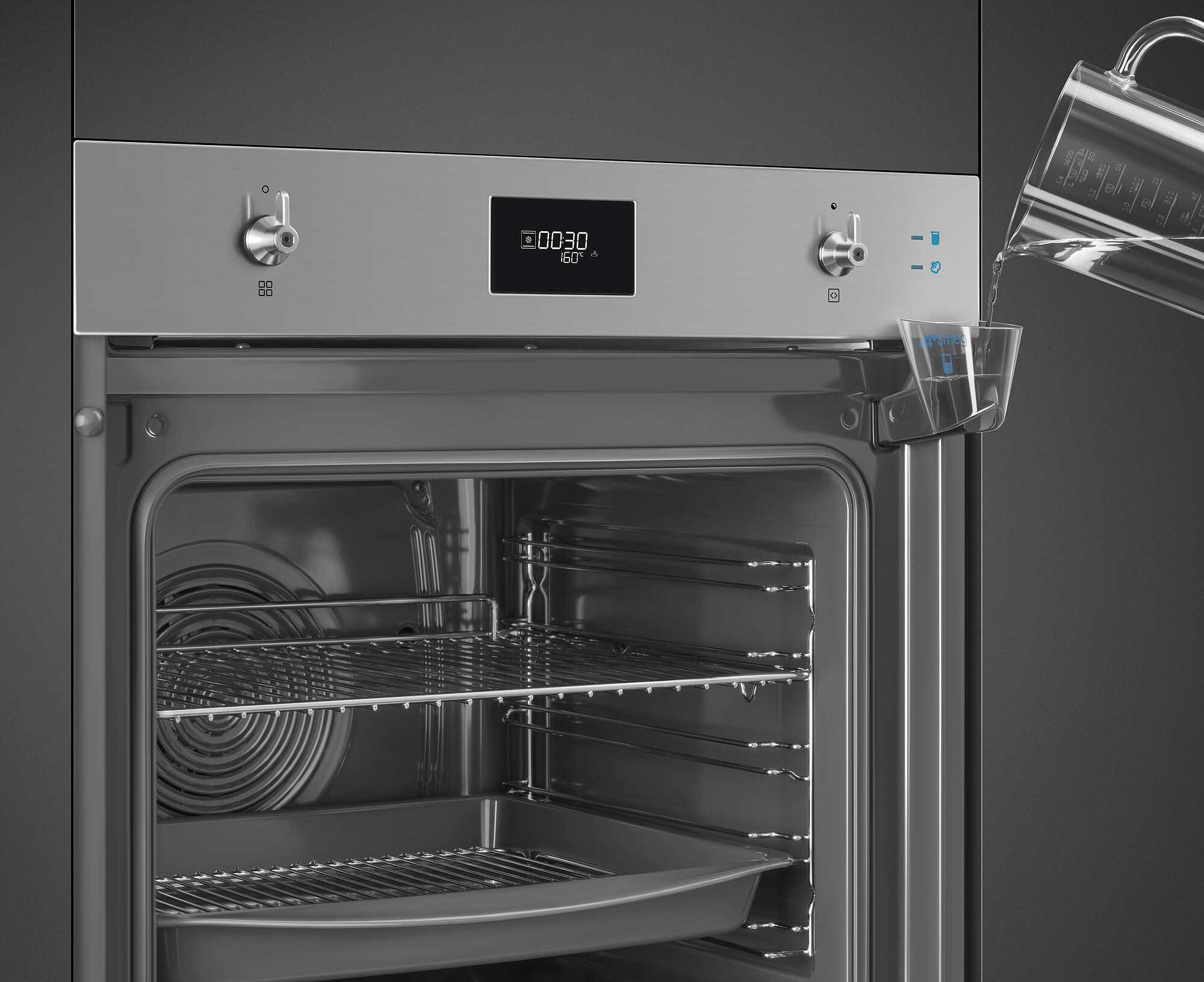 SMEG KOMBINÁLT SÜTŐ, GŐZFUNKCIÓVAL, Classica design, Galileo, 60 cm, CS LCD, inox - Image 3