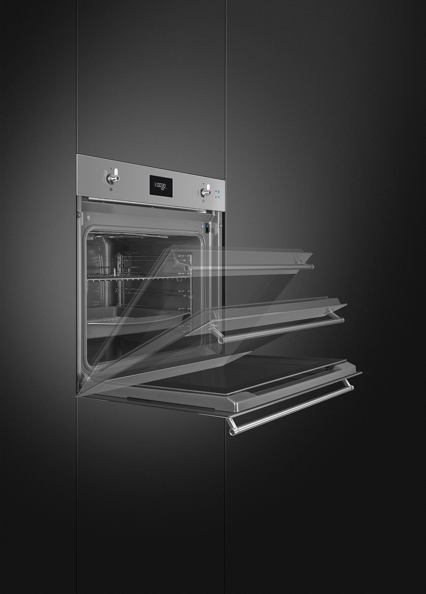 SMEG KOMBINÁLT SÜTŐ, GŐZFUNKCIÓVAL, Classica design, Galileo, 60 cm, CS LCD, inox - Image 9