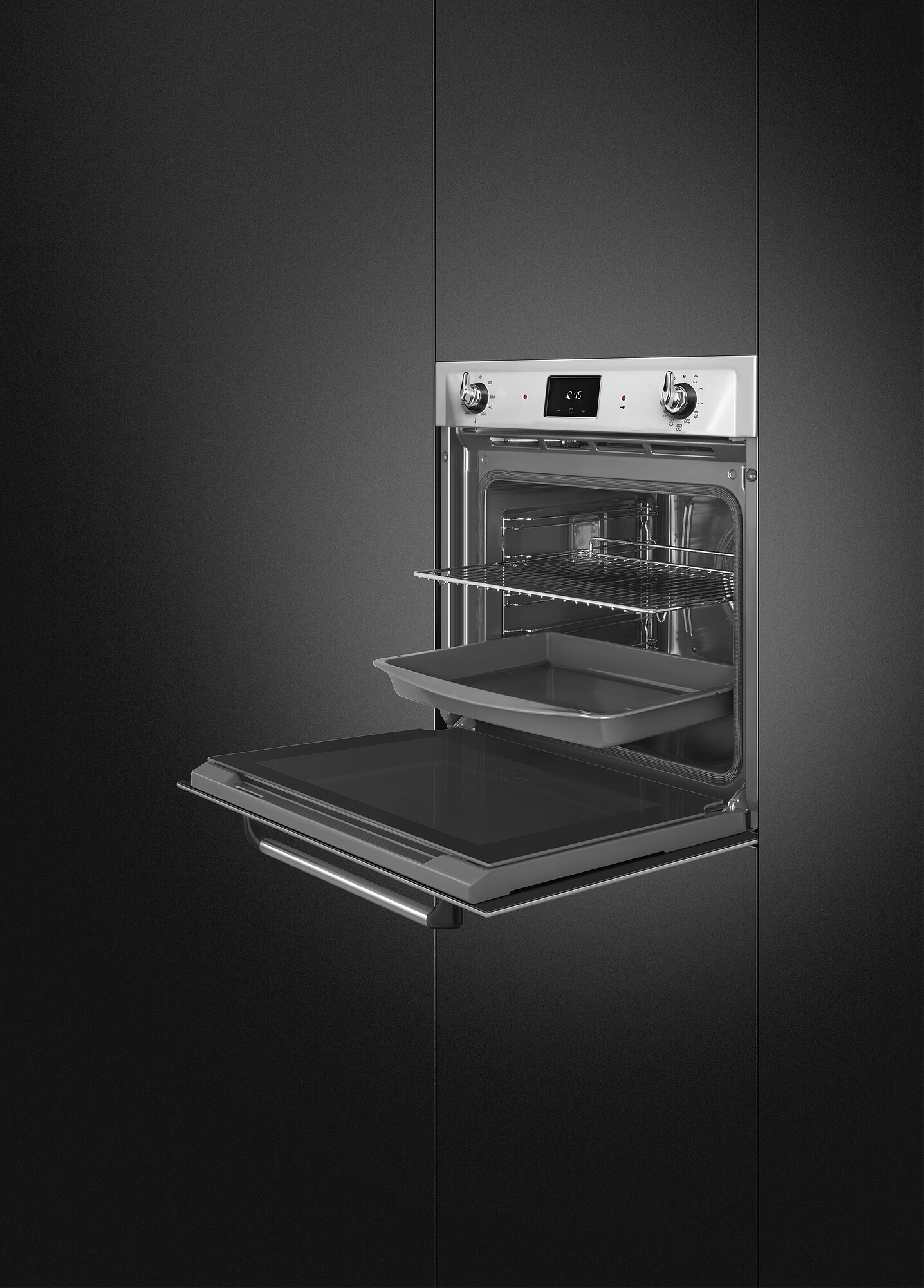 SMEG PIROLITIKUS HŐLÉGKEVERÉSES SÜTŐ, Victoria design, Galileo, 60 cm, ES LCD, inox - Image 6