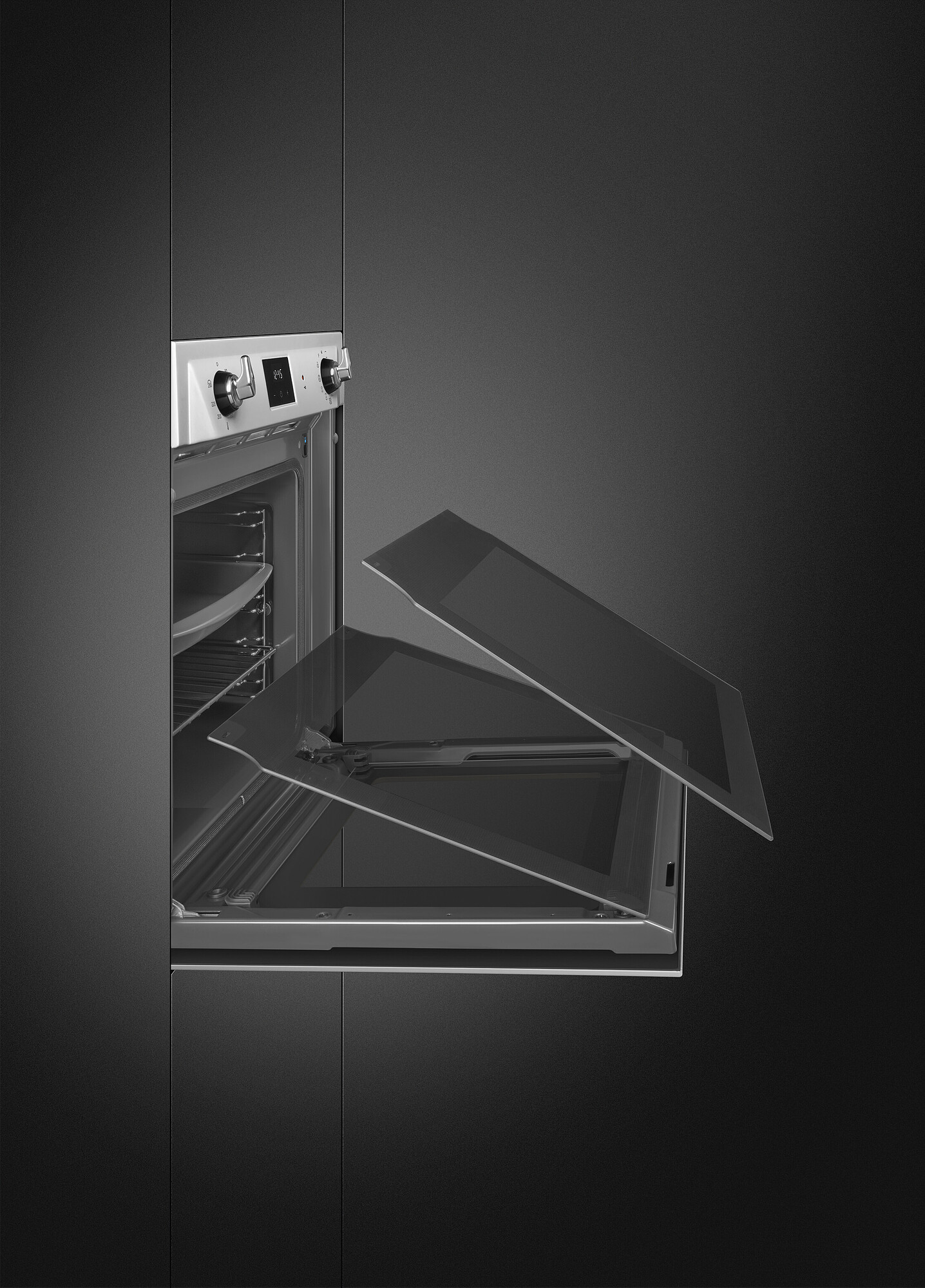 SMEG PIROLITIKUS HŐLÉGKEVERÉSES SÜTŐ, Victoria design, Galileo, 60 cm, ES LCD, inox - Image 8