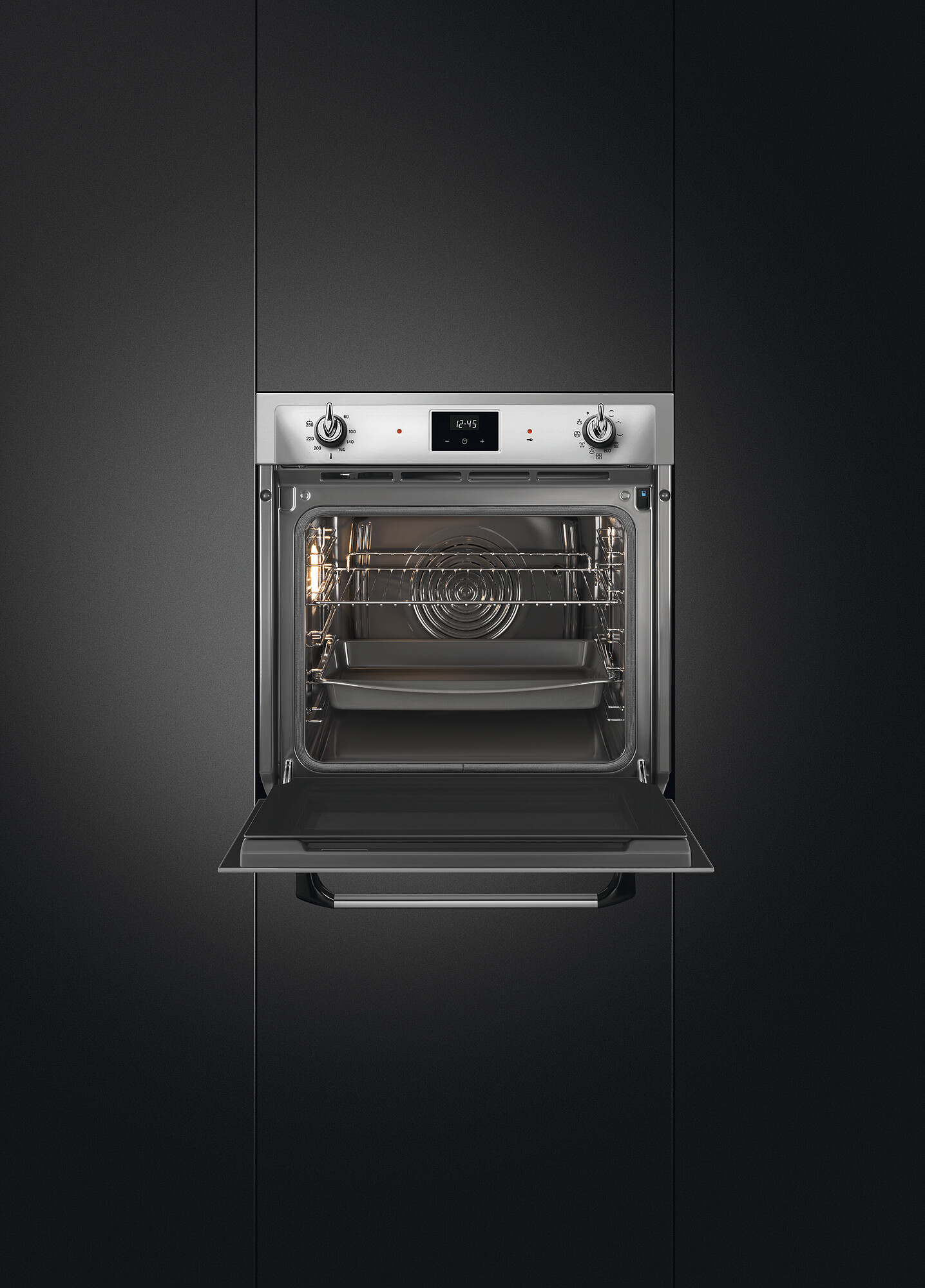 SMEG PIROLITIKUS HŐLÉGKEVERÉSES SÜTŐ, Victoria design, Galileo, 60 cm, ES LCD, inox - Image 4