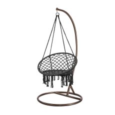 Cardenas függőfotel állvánnyal fekete-barna - WST-01-Black_SW-007-STBR