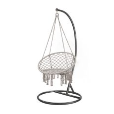 Cardenas függőfotel állvánnyal szürke-fekete - WST-01-Grey_SW-007-STBL