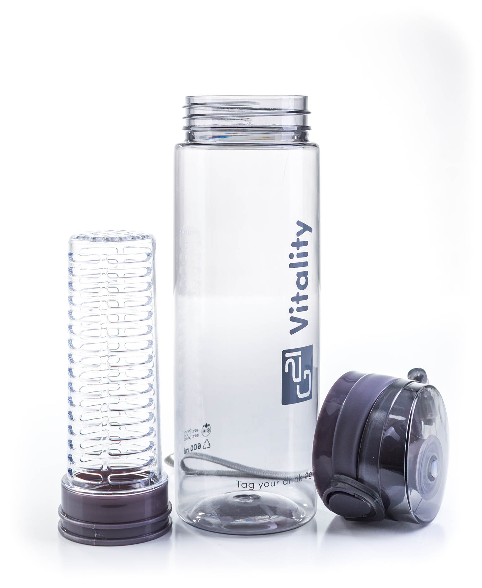 G21 smoothie/juice palack, 600 ml, szürke - Image 3