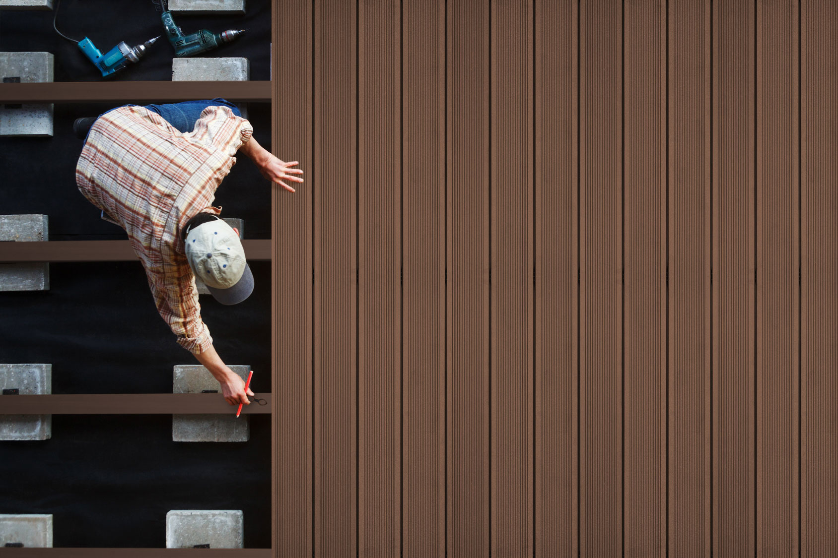 G21 kültéri padlóburkolat 2,5 x 14 x 300 cm, cseresznye szín, WPC - Image 8