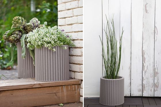 Keter Cylinder L virágcserép Silver Grey - Image 3