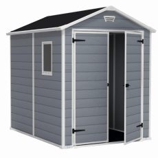 Keter MANOR 6 x 8 DD kerti tároló szürke / fehér, padlóval