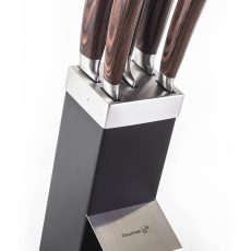 G21 Gourmet Dynamic 5 db-os kés szett + fekete-rozsdamentes acél tartóval