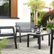 Keter Emily erkély garnitúra, grafitszürke ülőpárnákkal