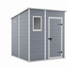 Keter MANOR 6 x 6 Penthouse kerti tároló szürke / fehér, padlóval