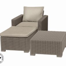 Kerti bútorok Keter terített asztal + fotel + California cappucino