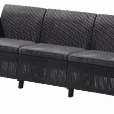 Keter Corfu love seat max kerti bútor, háromszemélyes kanapé, grafit
