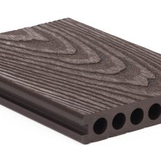 G21 padlóburkolat 2,5 x 14,8 x 400 cm, Dark Wood kerek lyukakkal, WPC