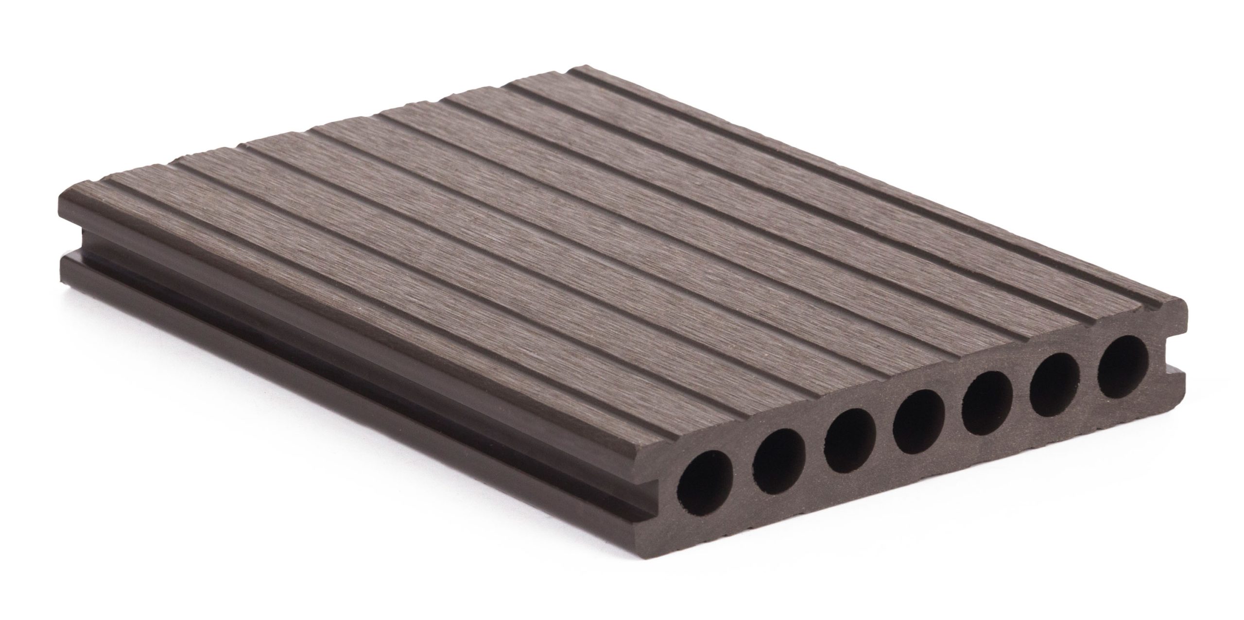 G21 padlóburkolat 2,5 x 14,8 x 400 cm, Dark Wood kerek lyukakkal, WPC - Image 2