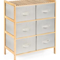 Bambusz polc G21 6 kosárral, bézs színű