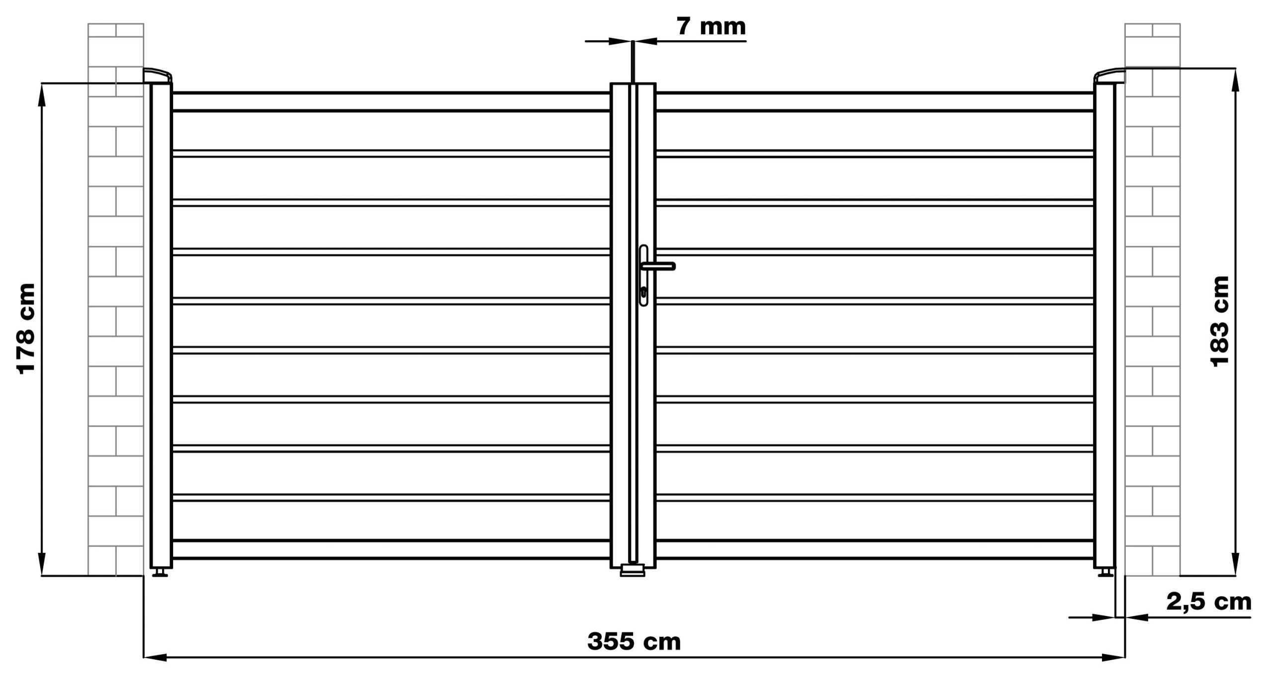 Kapu G21 Reno 350x176 cm kétszárnyú, antracit színű - Image 9