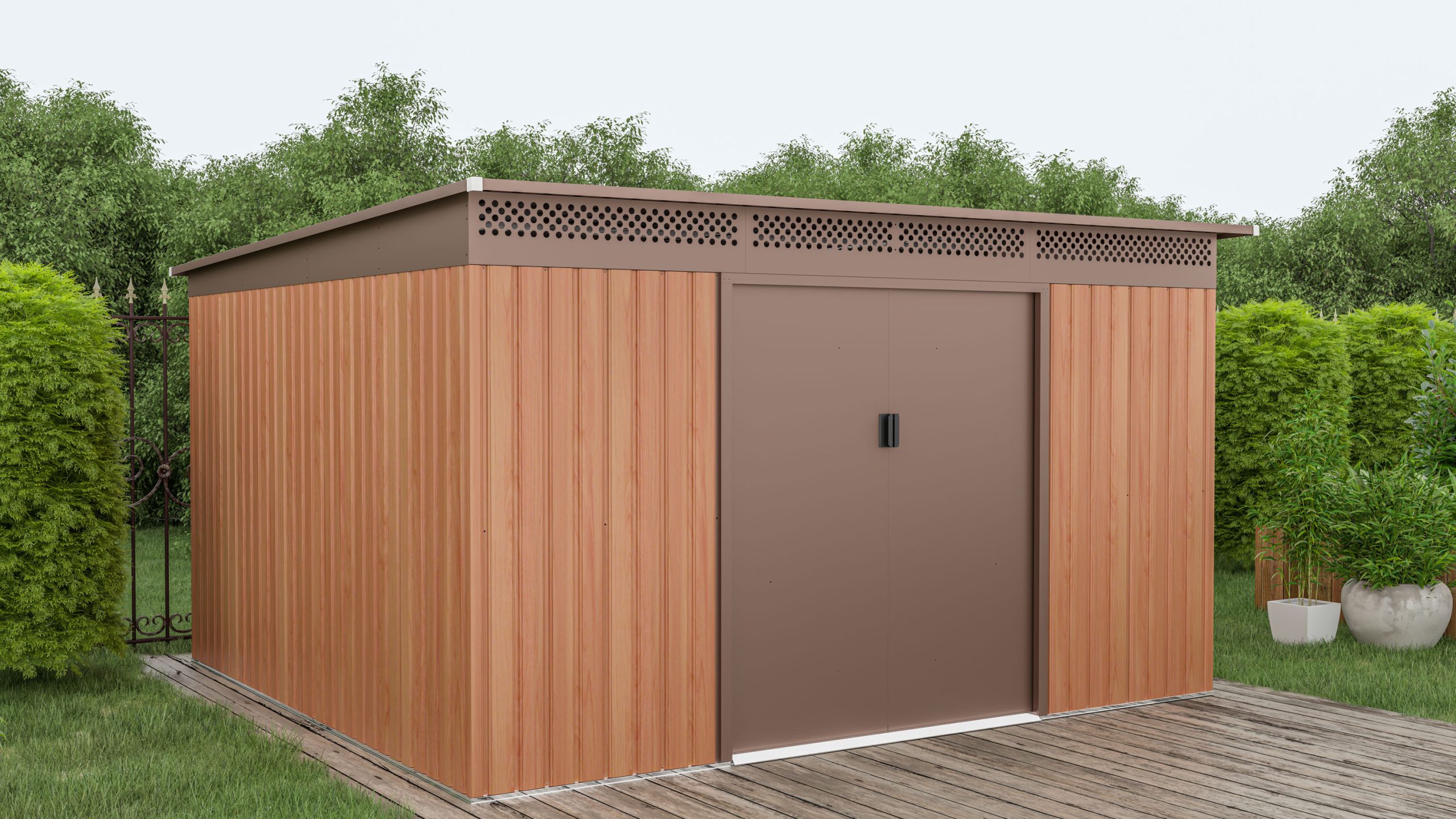 Kerti ház G21 GRAH 1132 - 340 x 333 cm, barna - sérült csomagolásban - Image 5