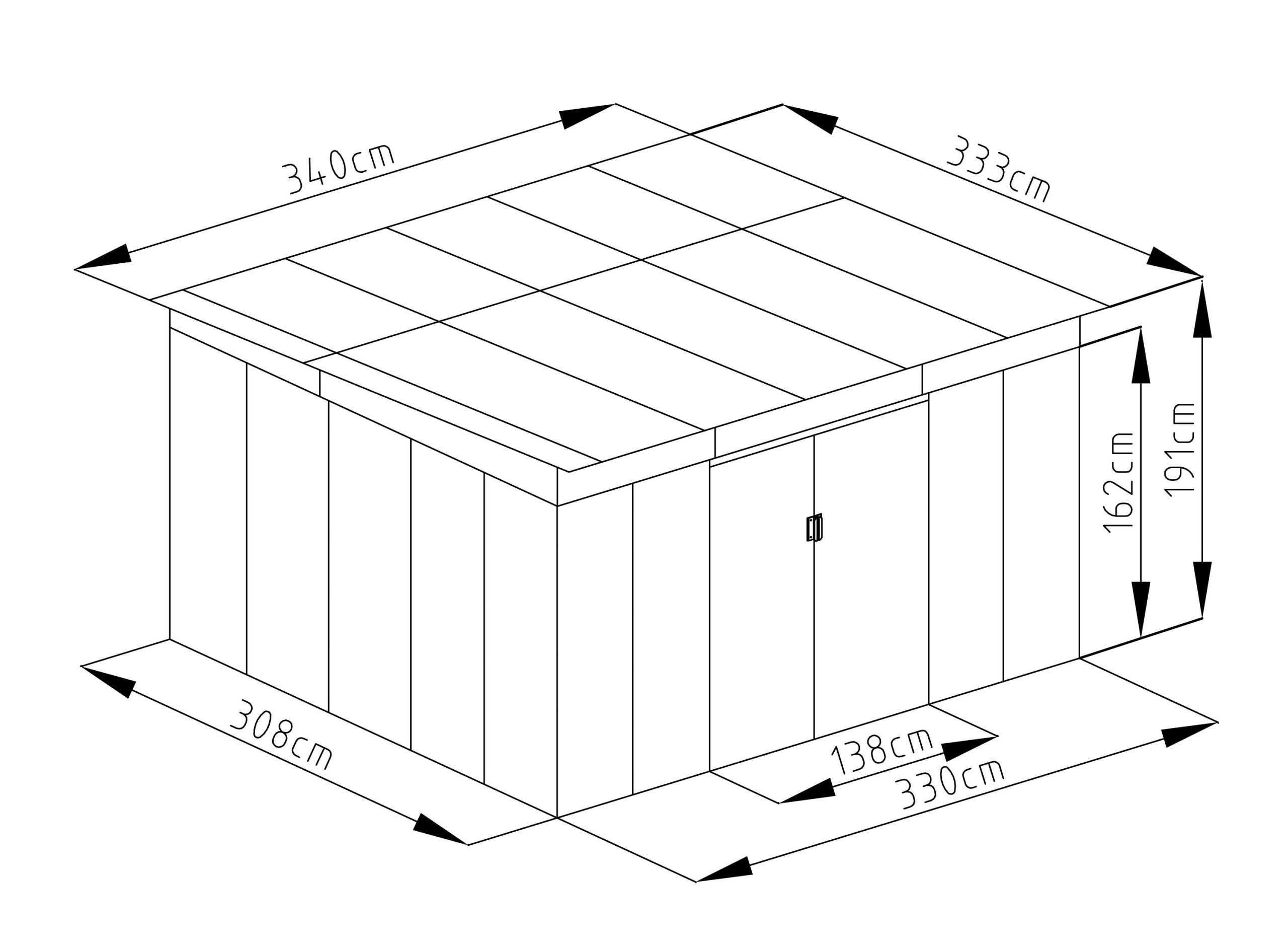 Kerti ház G21 GRAH 1132 - 340 x 333 cm, barna - sérült csomagolásban - Image 6