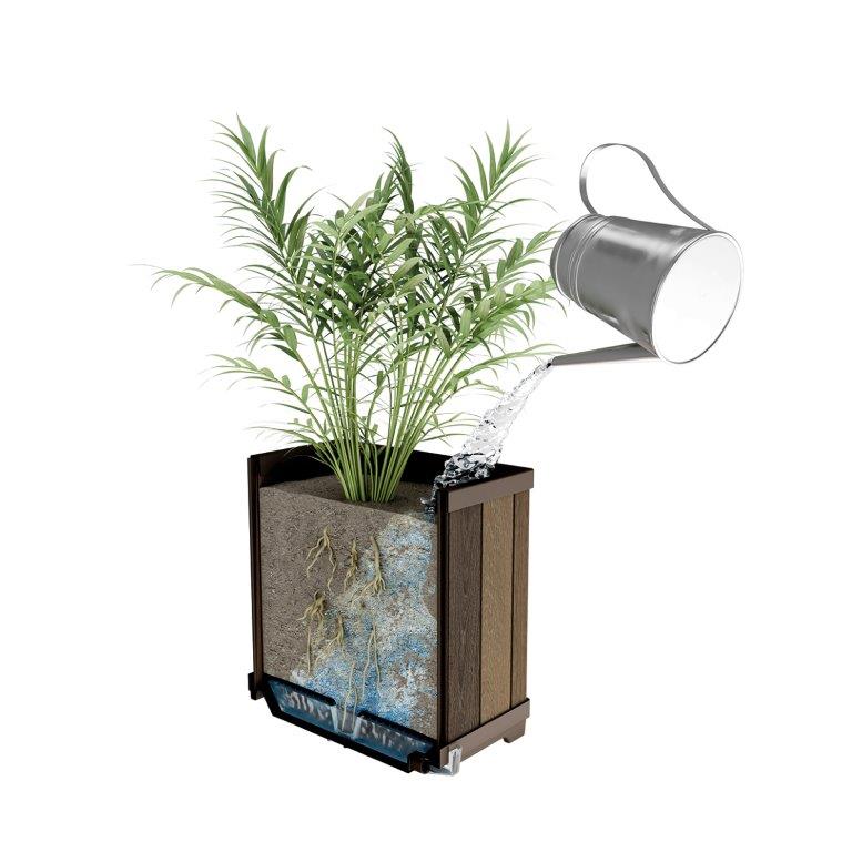 Keter Deco négyzet alakú virágcserép, diófa - Image 5