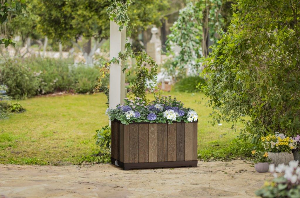 Keter Deco téglalap alakú virágcserép, diófa - Image 2