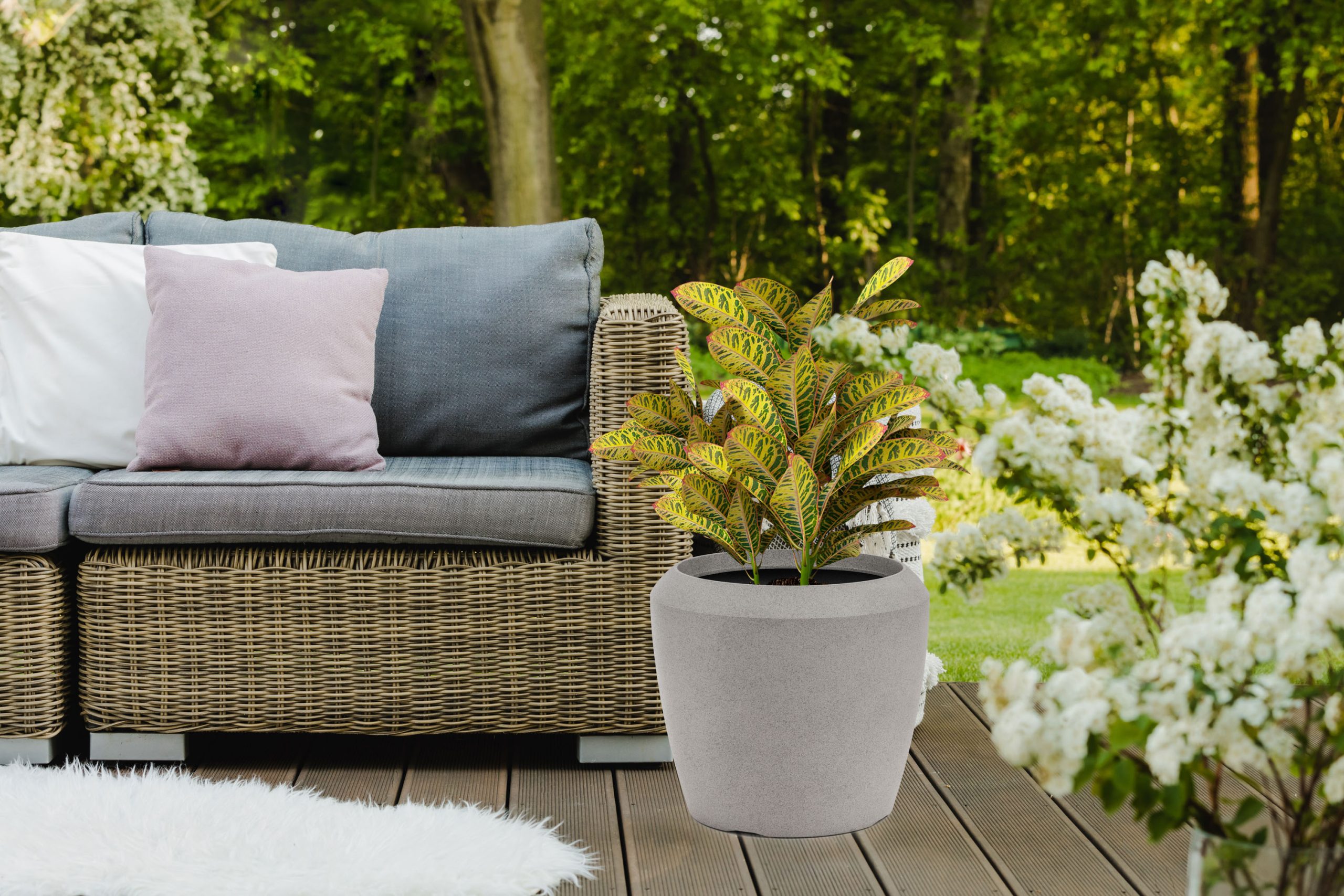 G21 Cement Round virágcserép 44 x 44 x 39,5 - Image 6