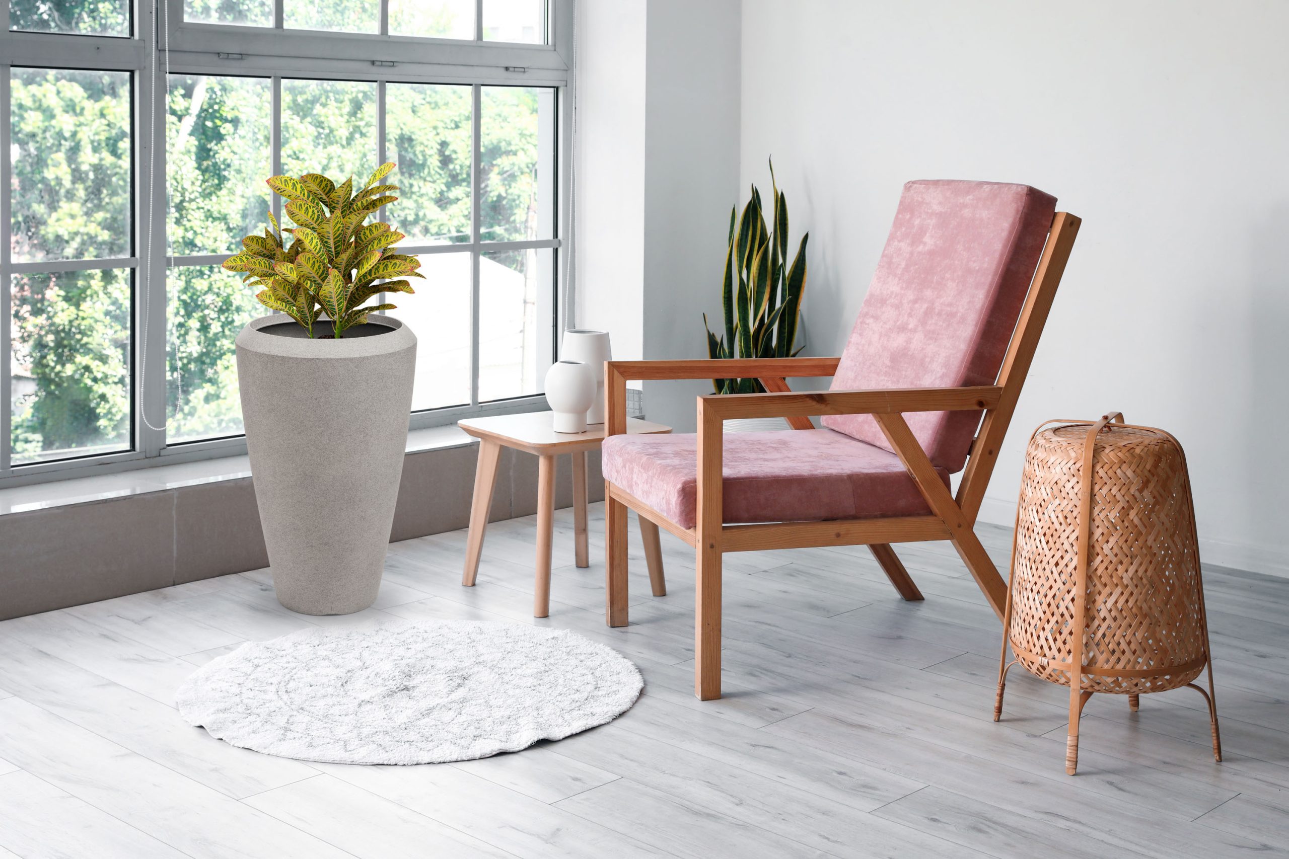 G21 Cement Oval virágcserép 44,3 x 44,3 x 69,8 - Image 6