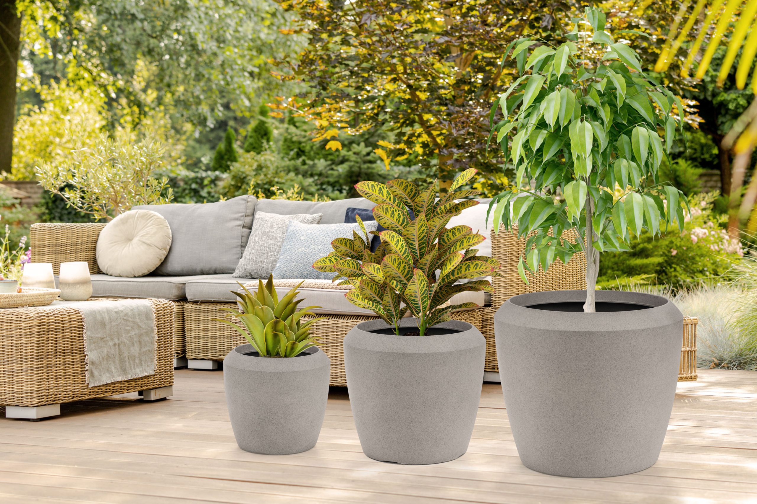 G21 Cement Round virágcserép 33,5 x 33,5 x 30,5 - Image 7