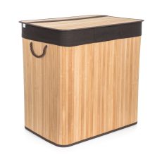G21 szennyeskosár 150 l elválasztóval, bambusz barna kosárral