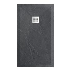 Niwell Nadin antracite szögletes palakő textúrás műmárvány zuhanytálca