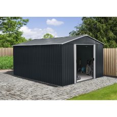 Riwall RMSA 12x10 Anthracite fém kerti tároló 3 x 3,7 m nyeregtetővel (antracit)