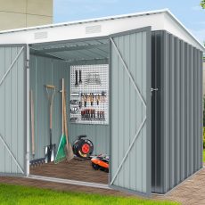 Riwall RMSP 6x8 fém kerti tároló 2,4 x 1,8 m lapostetővel (antracit)