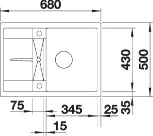 BLANCO METRA 45 S Compact fekete exc.nélk. - Image 3