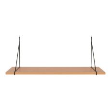 Chiba fali polc, kőris furnér, fekete acél keret 80x29 cm