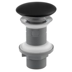 Klikk - klakk leeresztő - KEREK - MATT FEKETE - porcelán - túlfolyó nélküli mosdókagylóhoz - Ø 73 mm