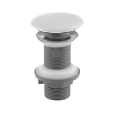 Klikk - klakk leeresztő - KEREK - MATT FEHÉR- porcelán - túlfolyó nélküli mosdókagylóhoz - Ø 73 mm