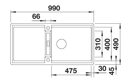 Blanco ADIRA XL 6S-F csepptálcás törtfehér gránit mosogató süllyesztett beépítéshez Adira ráccsal, InFino® szűrőkosár 990 x 492 x 200 mm – 527630 - Image 3