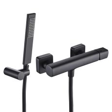 LAVEO TORES zuhanycsap falra szerelhető zuhanyszettel, fekete