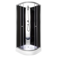 Evora Black 80 hátfalas zuhanykabin zuhanytálcával