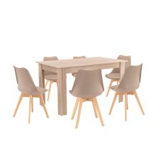 Zara 6+1 étkező garnitúra bézs-sonoma tölgy