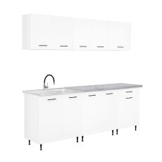 Primo 220 konyhabútor fehér, chromix munkalappal