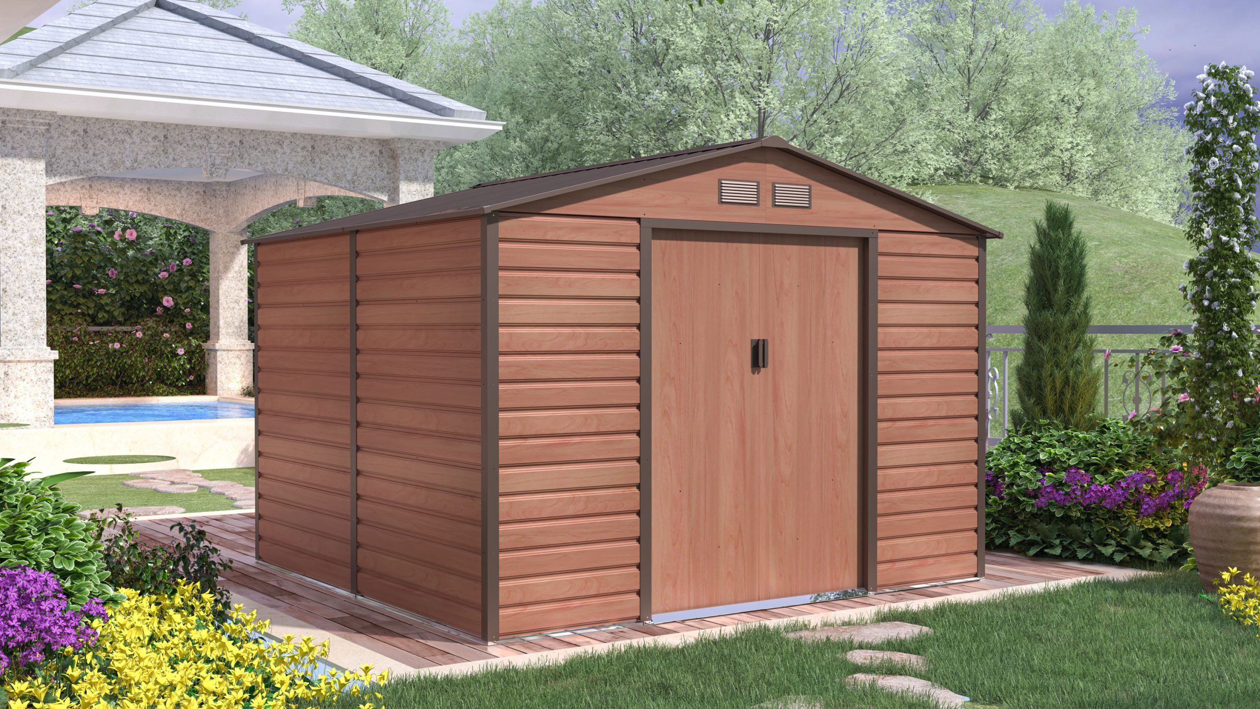 G21 GAH 706 kerti tároló - 277 x 255 cm. barna - 2. osztály - 63900557 - Image 5