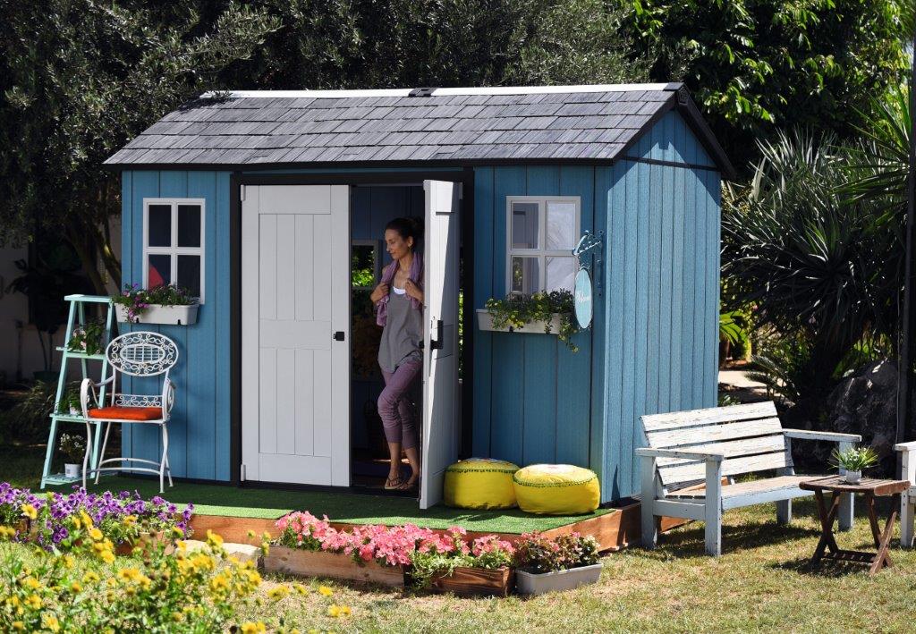 Keter Oakland 1175SD kerti tároló szürke, padlóval - Image 3