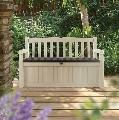 Keter Eden Garden Bench 265L kerti pad, bézs - Image 2