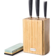 Késkészlet G21 Gourmet Premium 3 db bambusz késtartóban + csiszolókő