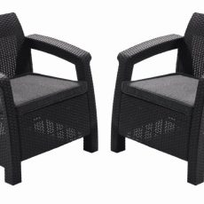 Kerti bútor Keter Corfu duo két fotel szett, grafitszürke