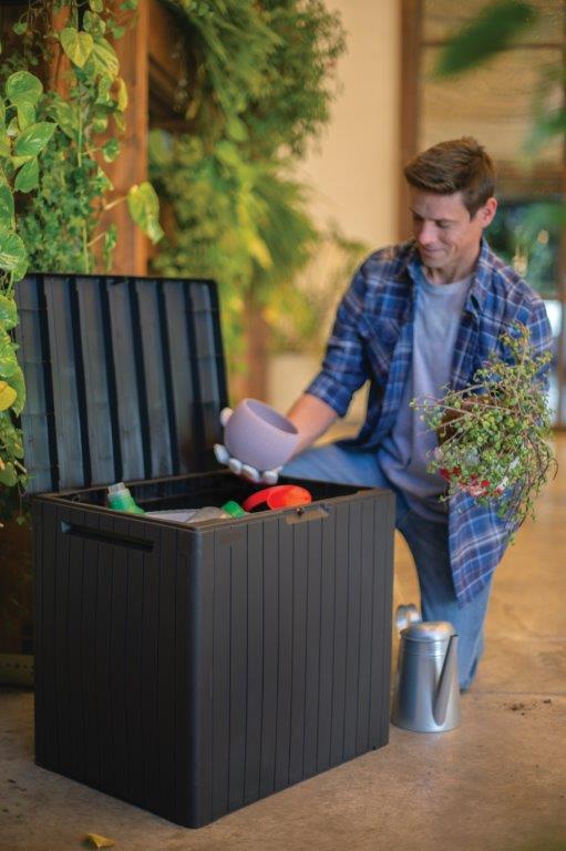 Keter City Storage Box 113L kerti tároló doboz, grafitszürke - Image 3