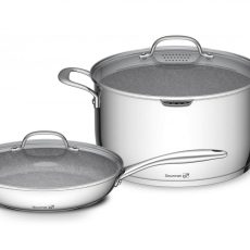 G21 Gourmet Miracle edénykészlet szűrővel, 4 darabos, rozsdamentes acél/greblon