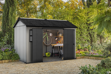 Keter Oakland 1175SD kerti tároló szürke, padlóval - Image 5