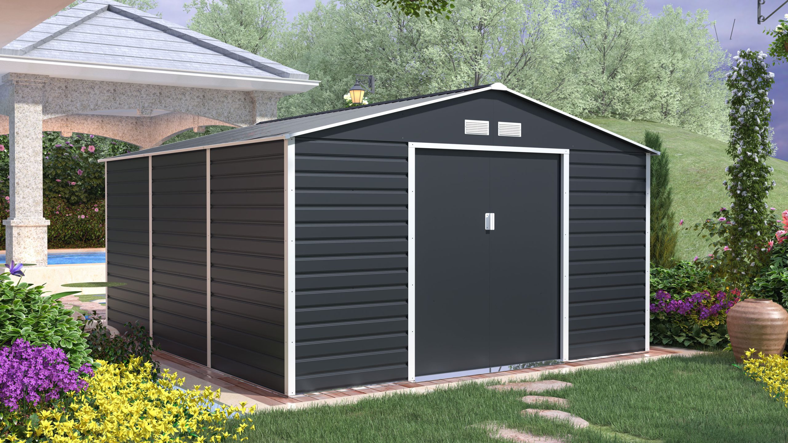 G21 GAH 1300 kerti tároló 340 x 382 cm, antracit - 63900695 - Image 5