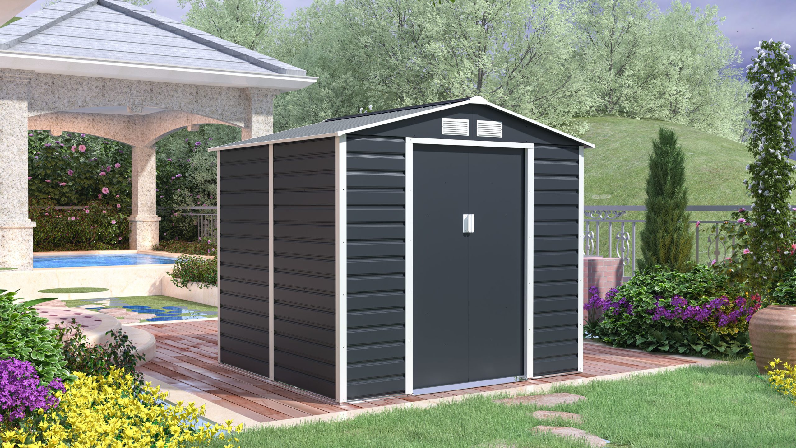 G21 GAH 407 kerti tároló 213 x 191 cm, antracit - 63900690 - Image 5